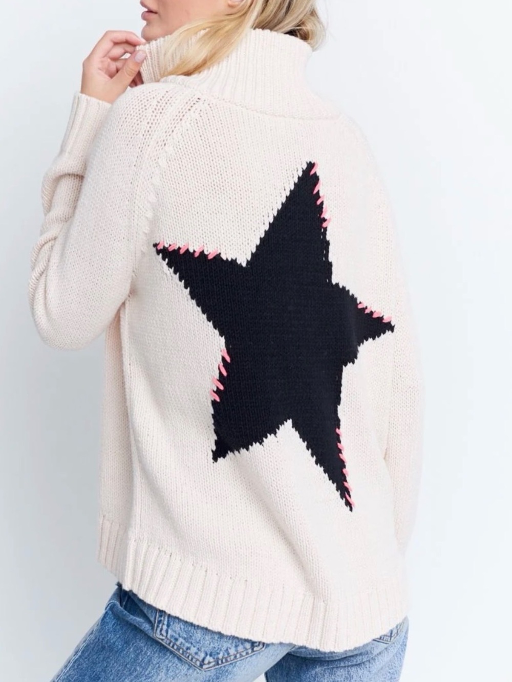 Lisa Todd starlight Cream Chunky Knit Crewneck Sweater